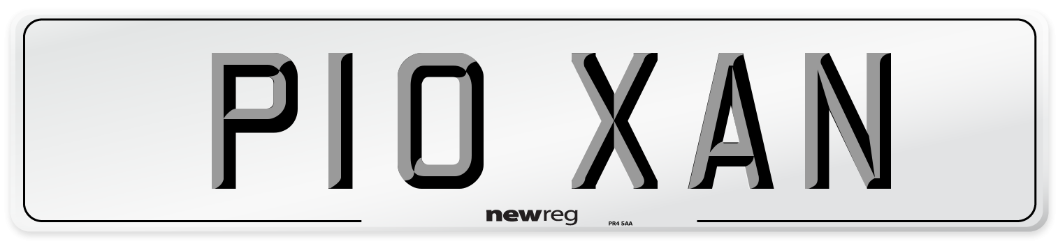 P10 XAN Number Plate from New Reg